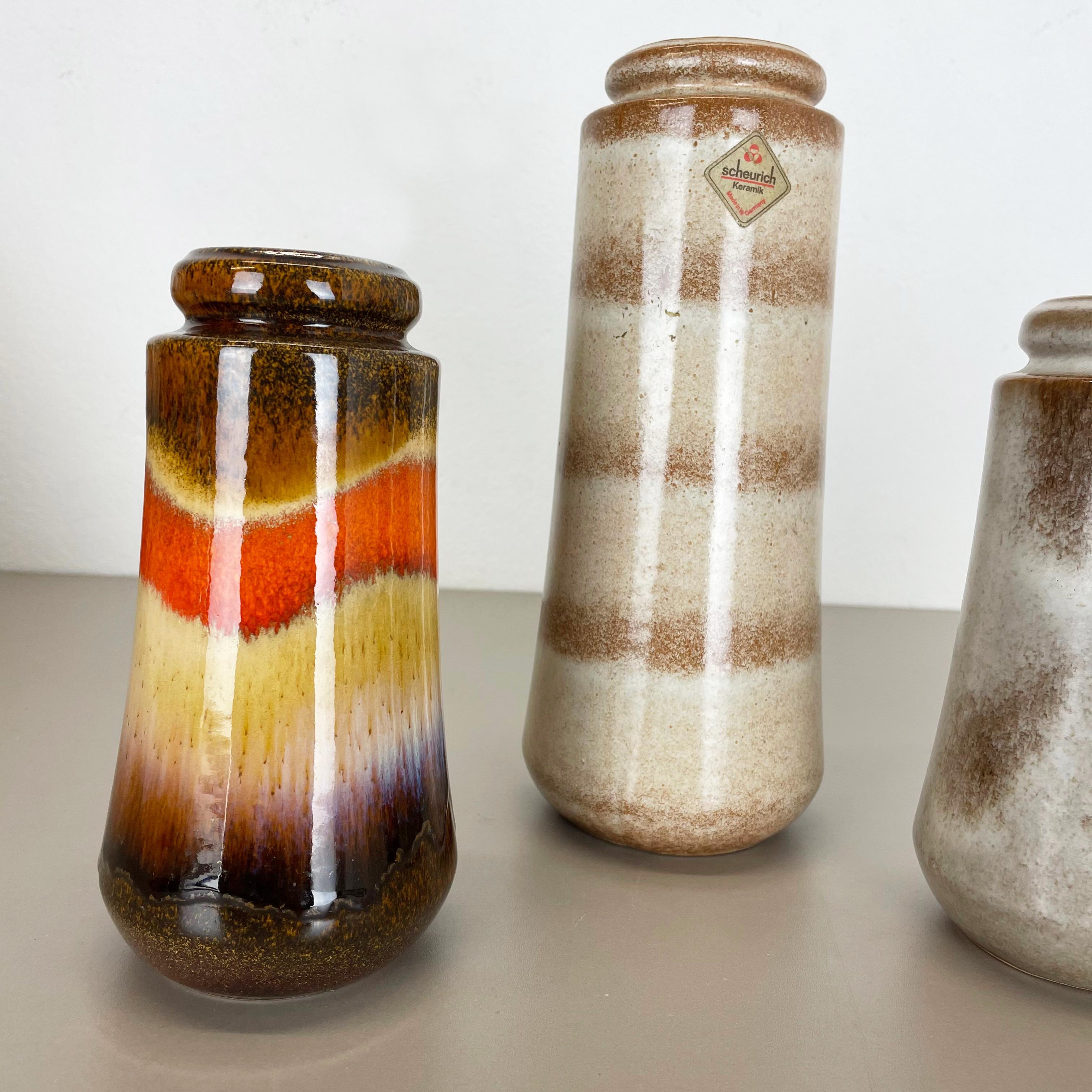Tedesco Set di quattro vasi in ceramica Fat Lava 
