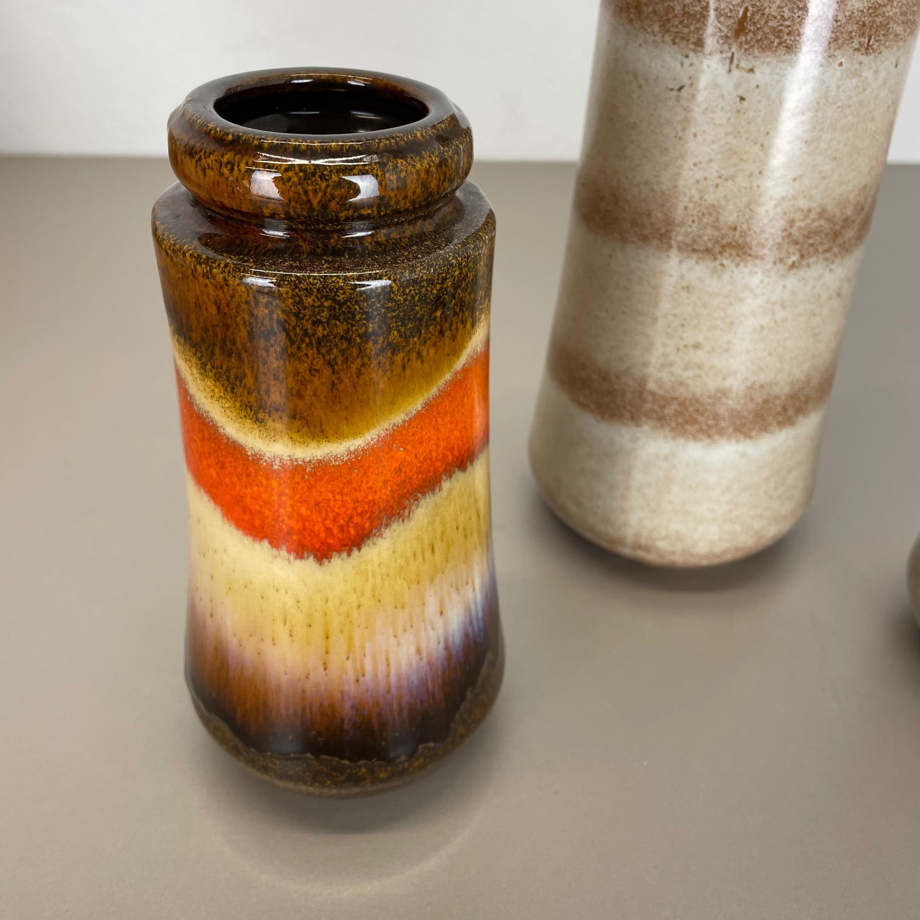 XX secolo Set di quattro vasi in ceramica Fat Lava 