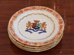 Set of Four 1980s Ceramic Armorial Plates