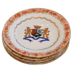 Set of Four 1980s Ceramic Armorial Plates