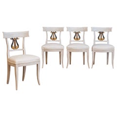 Set of Four Antique Biedermeier Dining Chairs, 19th Century
