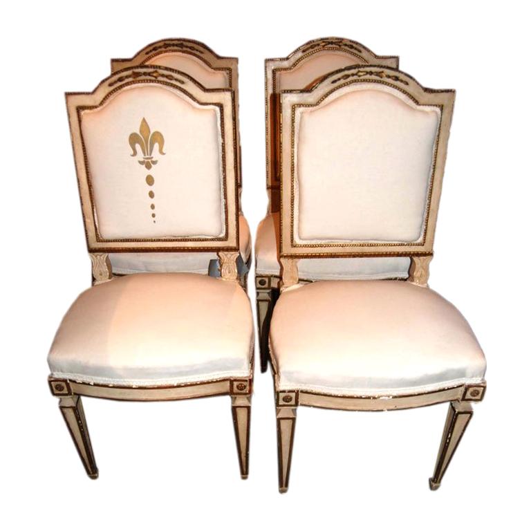 Set of Four 19th c. Italian Chairs