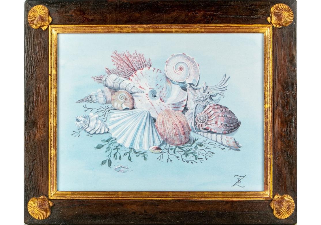 Set of Four 19th Century Watercolors of Sea Shell Vignettes 3