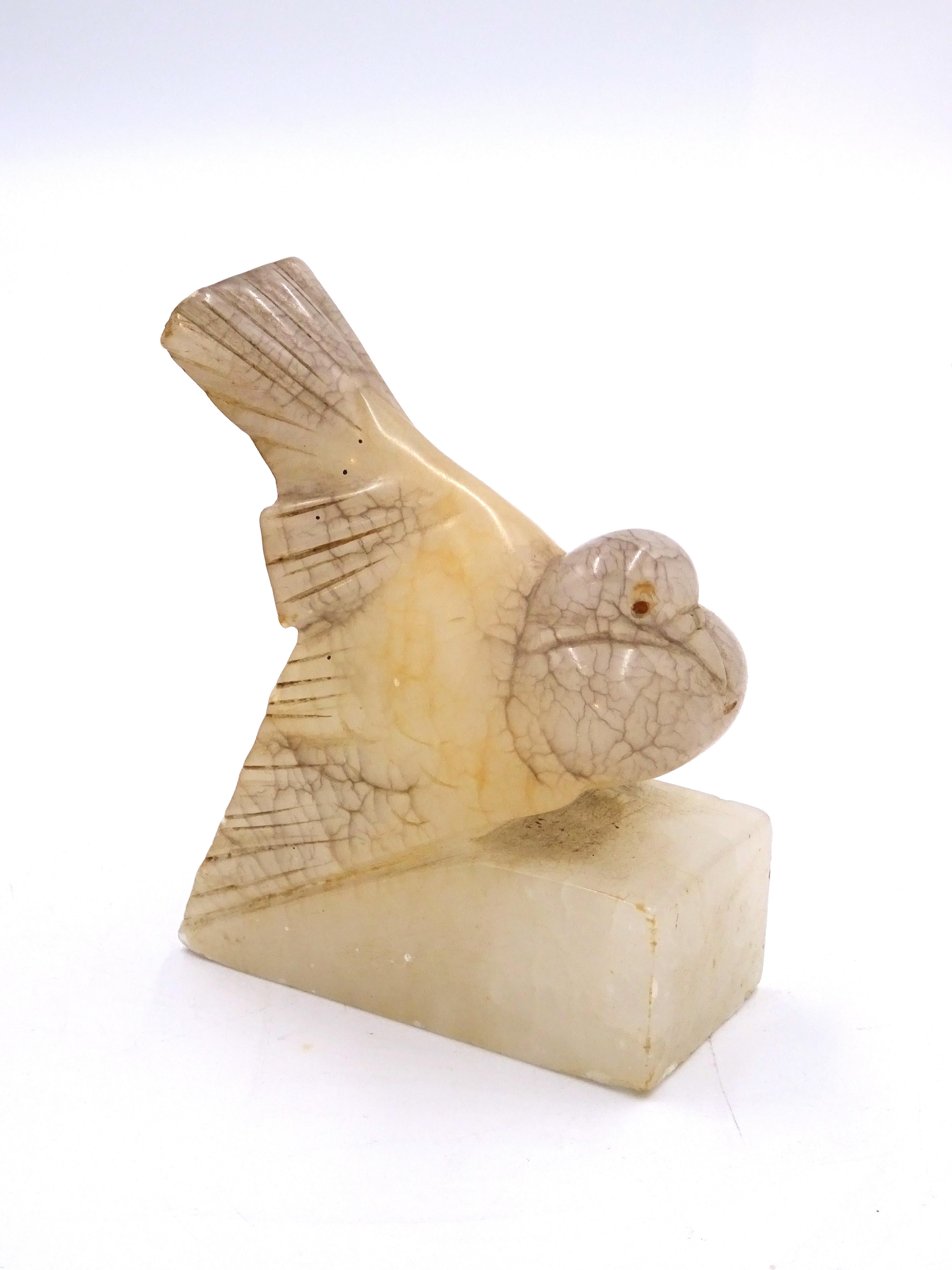 Quartz Set of Four 19th-Century Alabaster Bird Sculptures, China