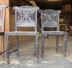 Set of Four 19th Century Anglo-Indian Mahogany Side Chairs from Goa