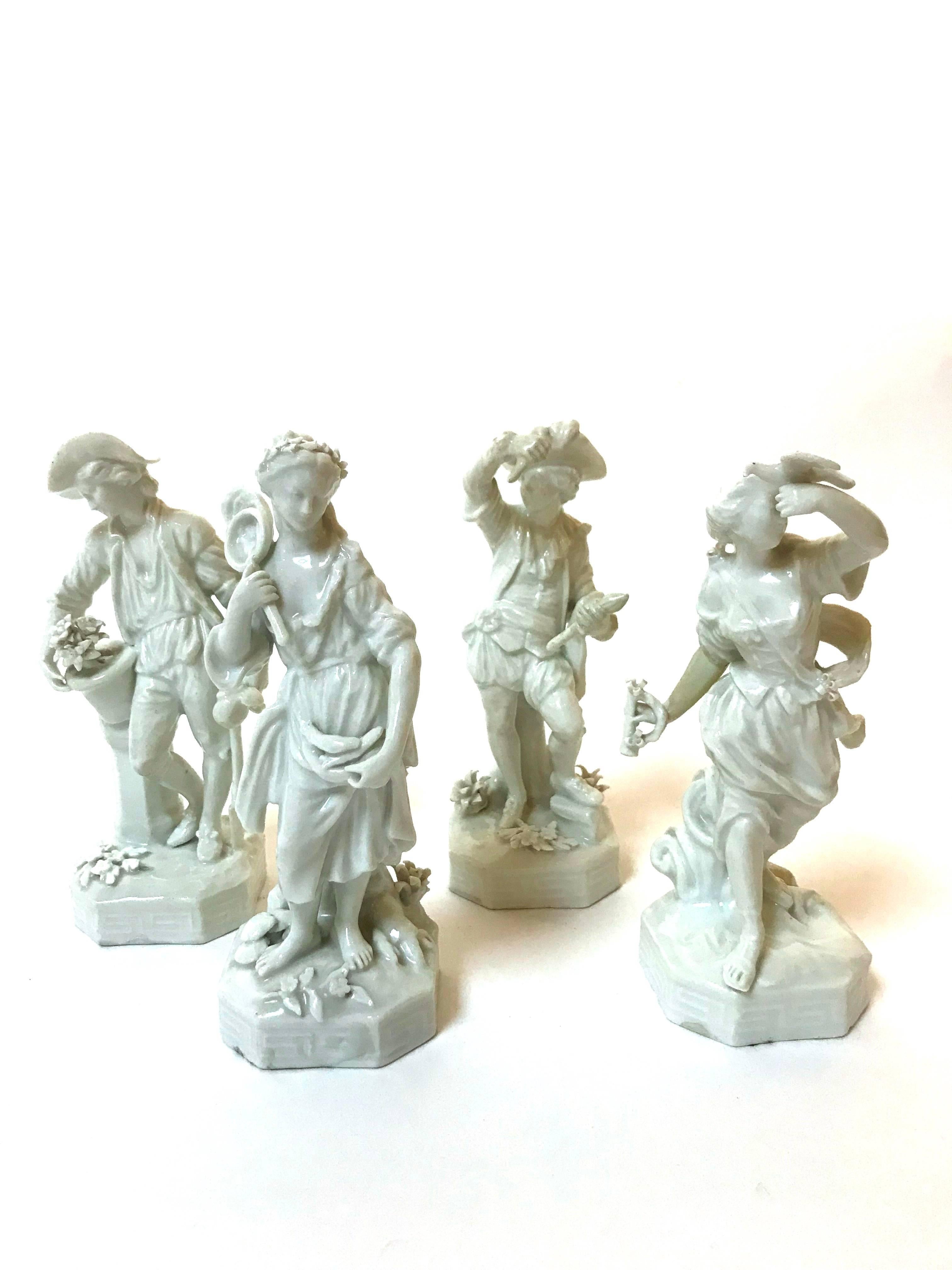 Austrian Set of Four 19th Century Blanc De Chine Porcelain Figurines