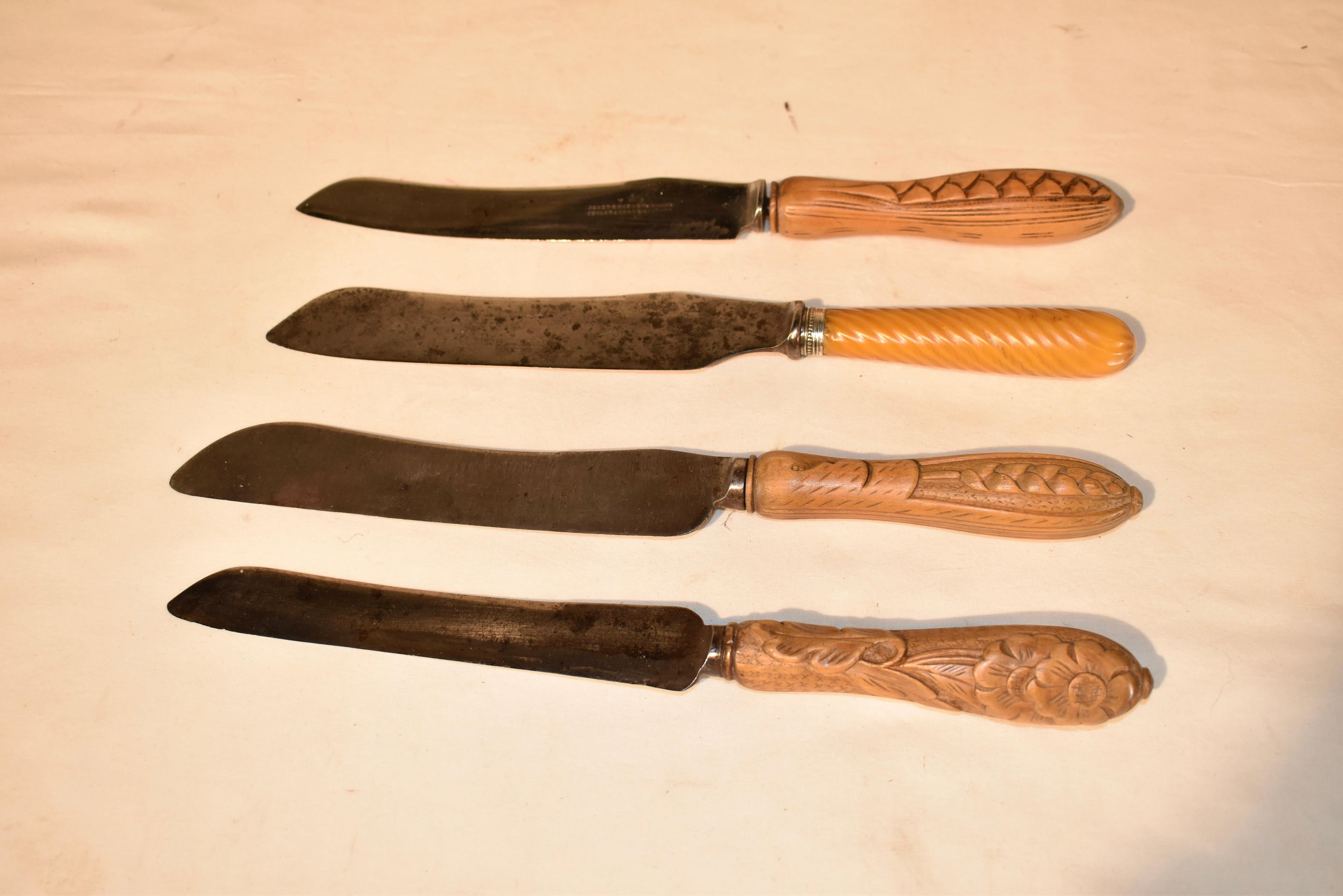 British Set of Four 19th Century Bread Knives For Sale