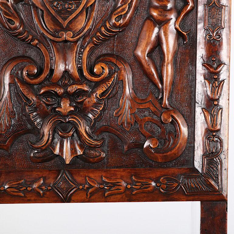 Set of Four 19th Century Carved Walnut Italian Chairs 6