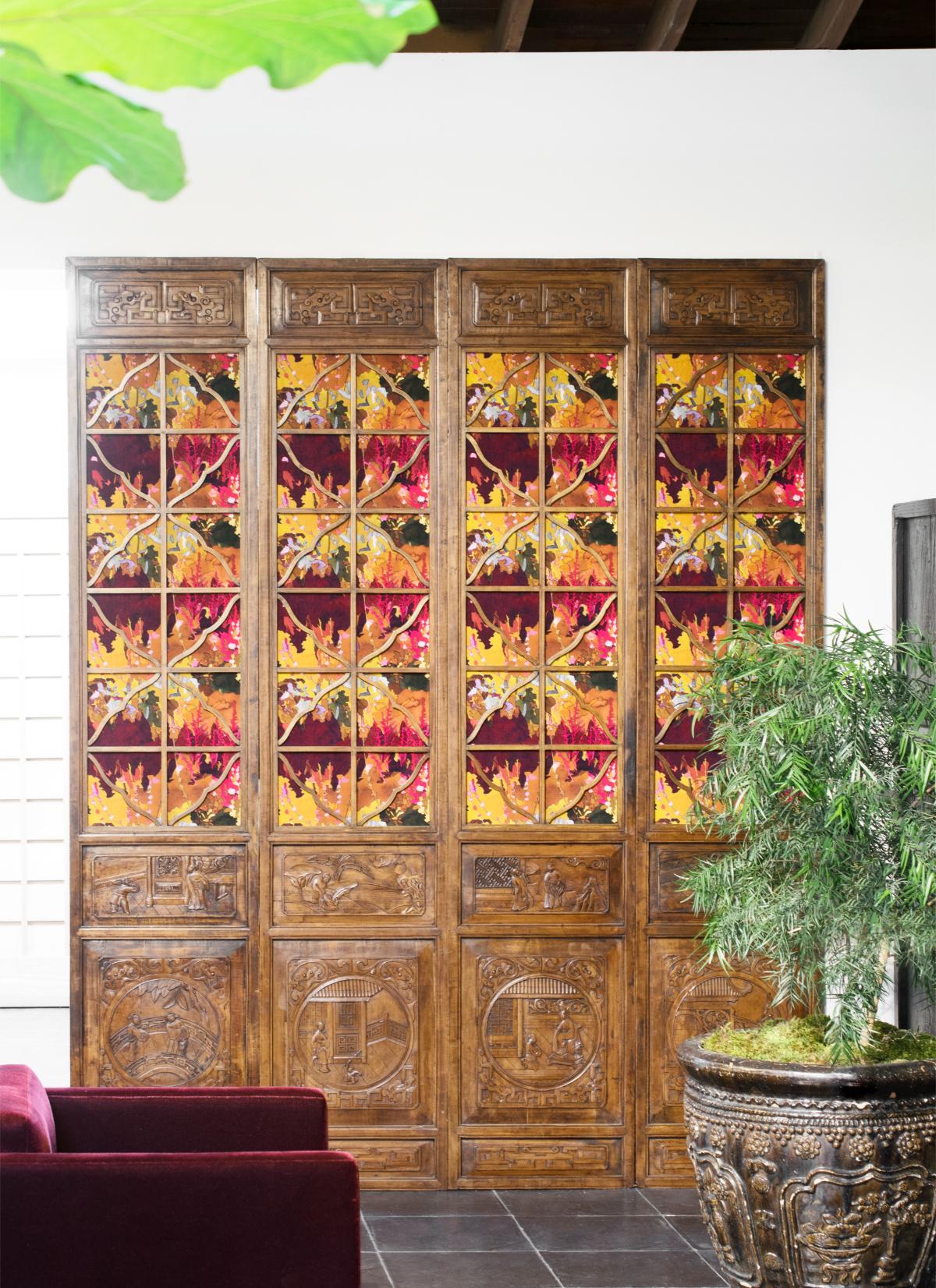 Set of Four 19th Century Chinese Lattice Scholars Panels In Good Condition In Chicago, IL