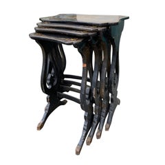 Set of Four 19th Century Chinoiserie Nesting Tables