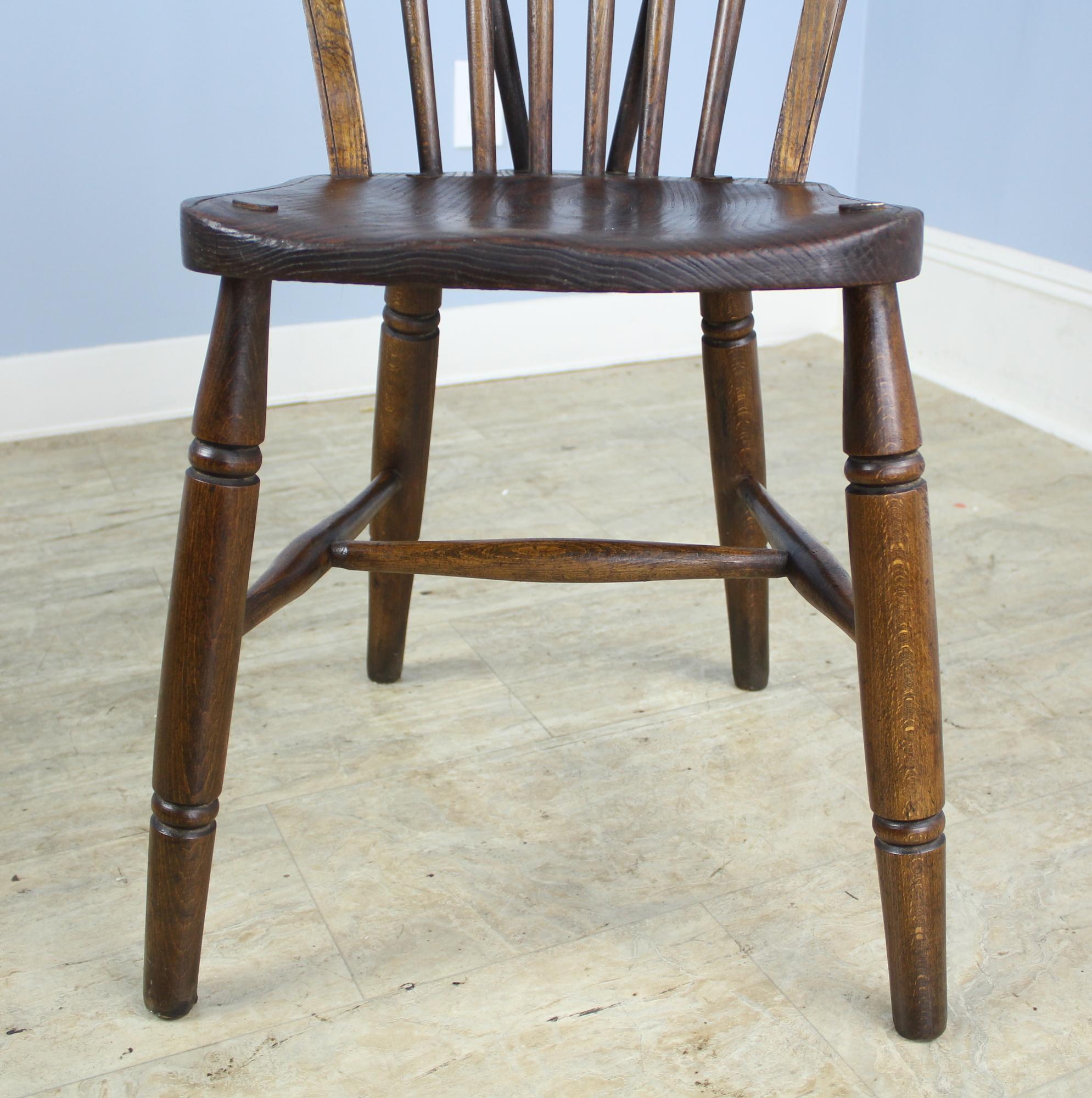 Set of Four 19th Century Elm Windsor Chairs 2