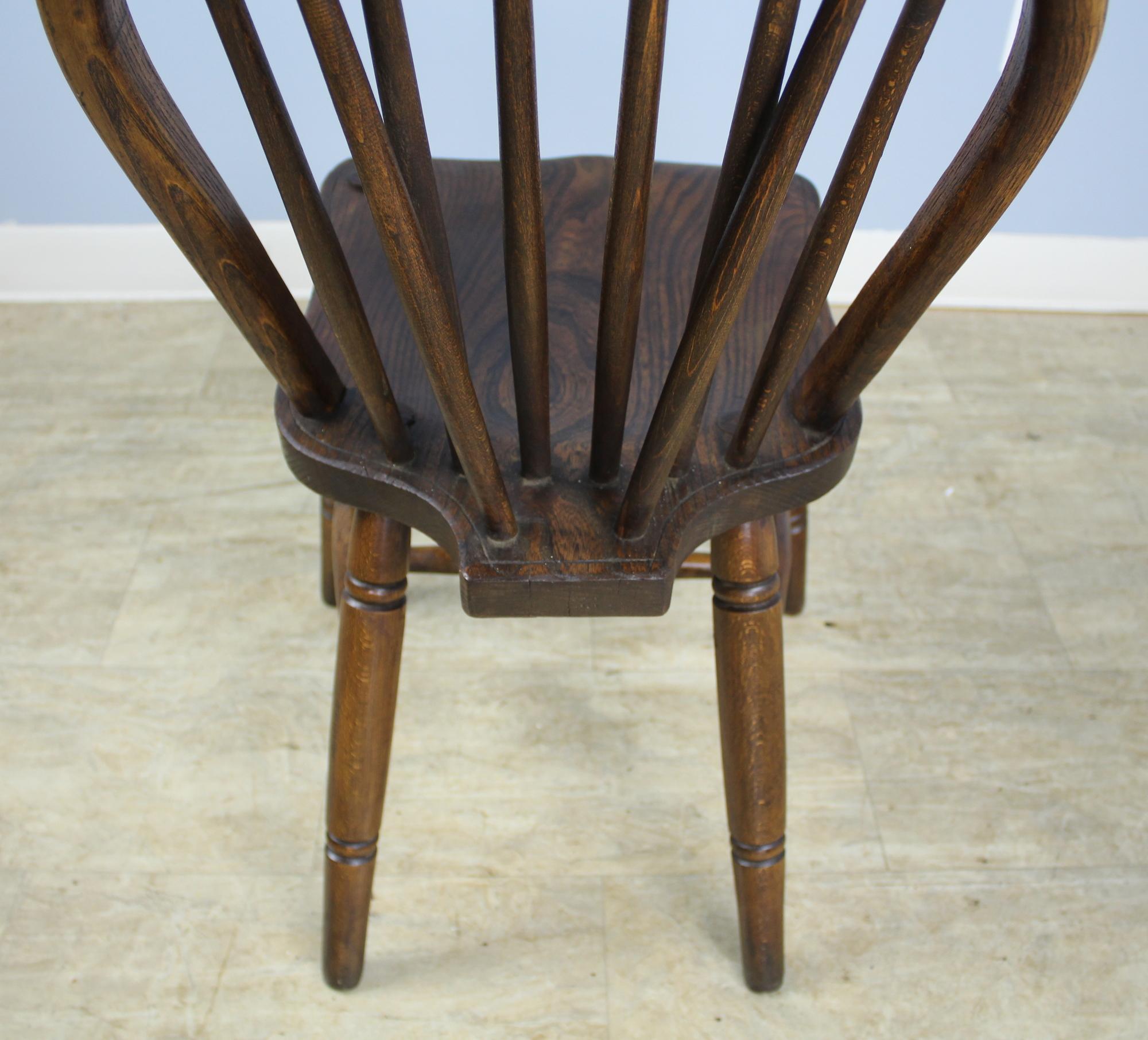 Set of Four 19th Century Elm Windsor Chairs 3