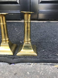 Set of Four 19th Century English Brass Candlestick Holders