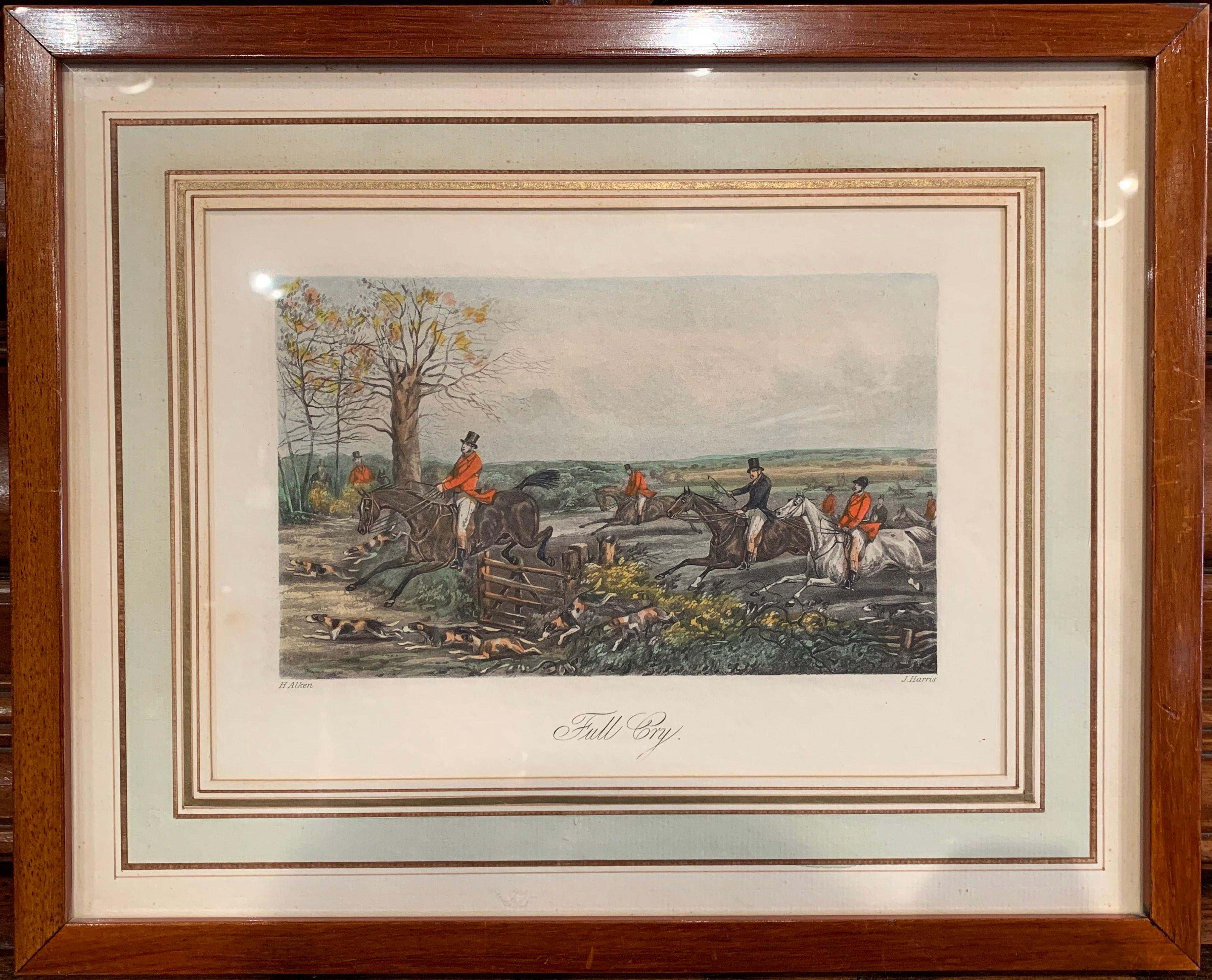 Set of Four 19th Century English Framed Hunt Scenes Signed Watercolors 3