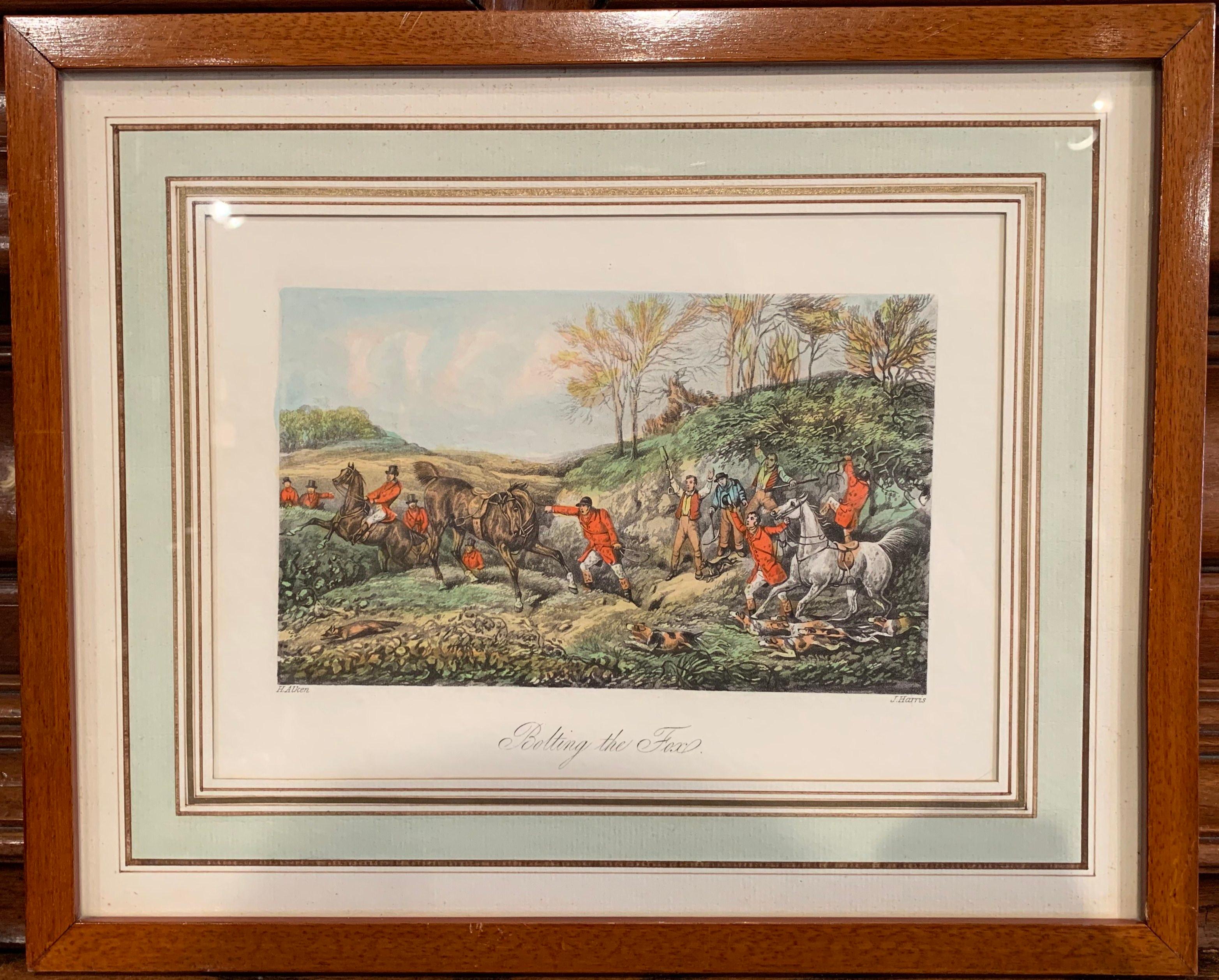 Set of Four 19th Century English Framed Hunt Scenes Signed Watercolors 5