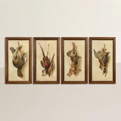 Set of Four 19th Century English Framed Hunt Trophy Lithographs