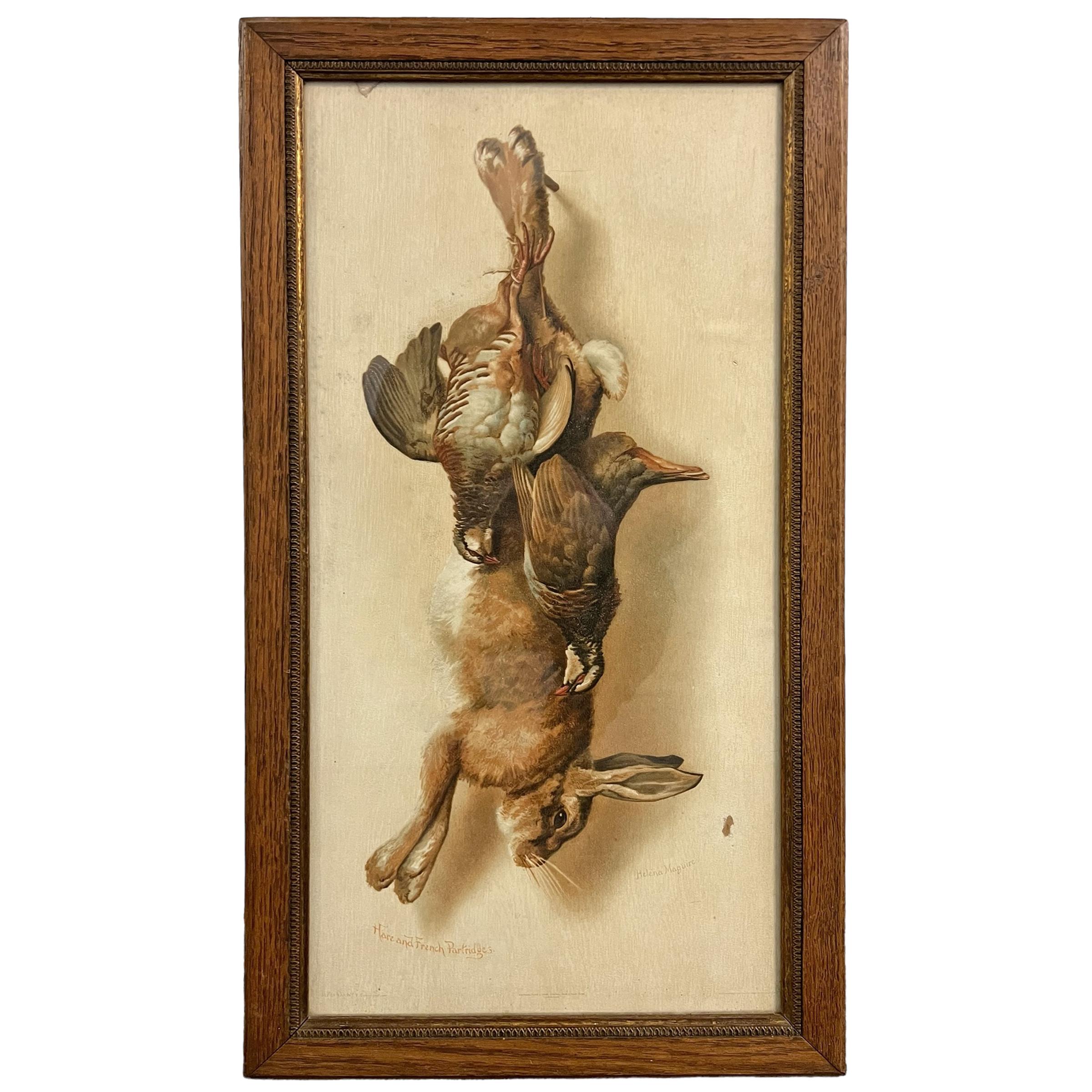 Late 19th Century Set of Four 19th Century English Hunt Trophy Lithographs For Sale