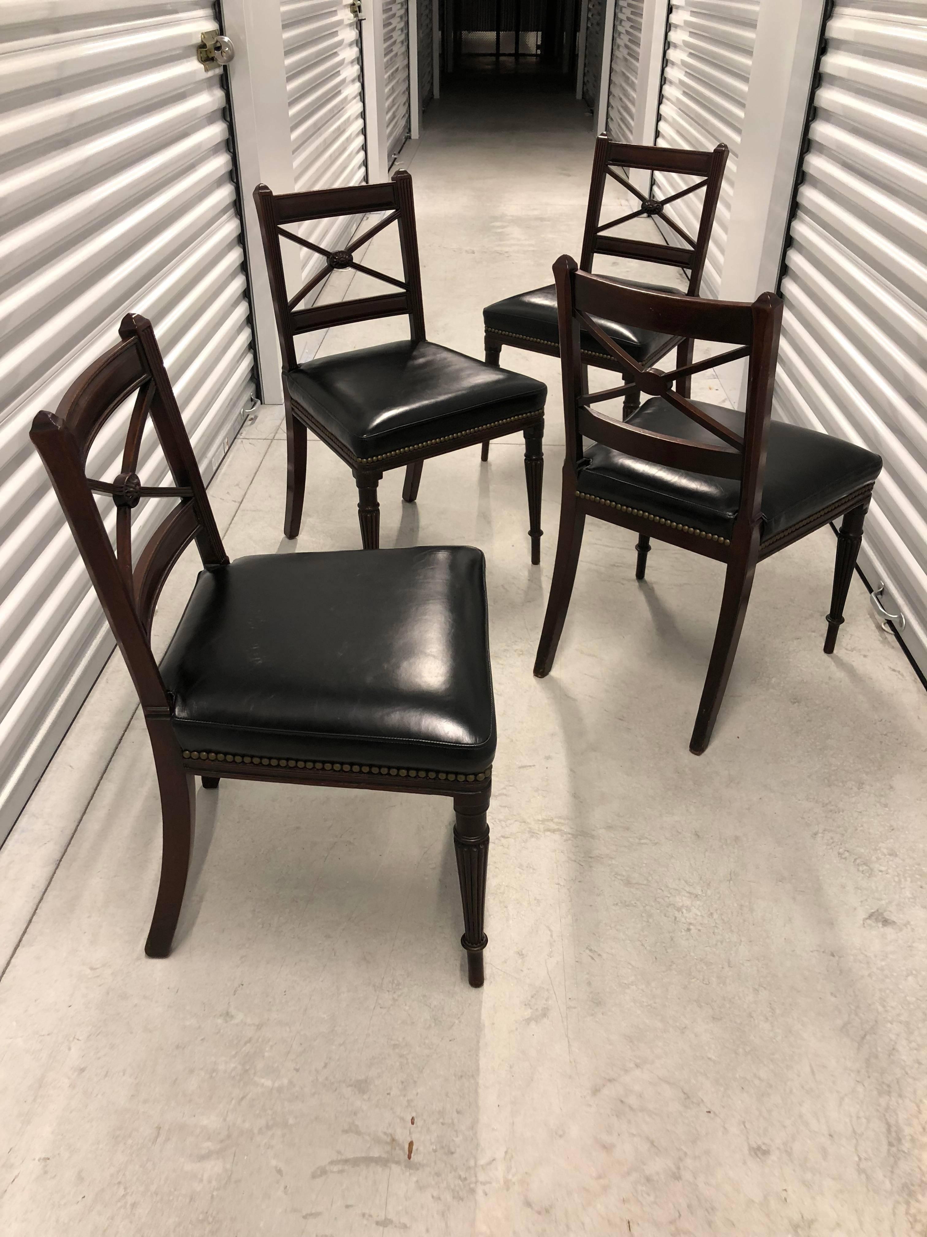 Regency Period English Mahogany Side Chairs For Sale 5
