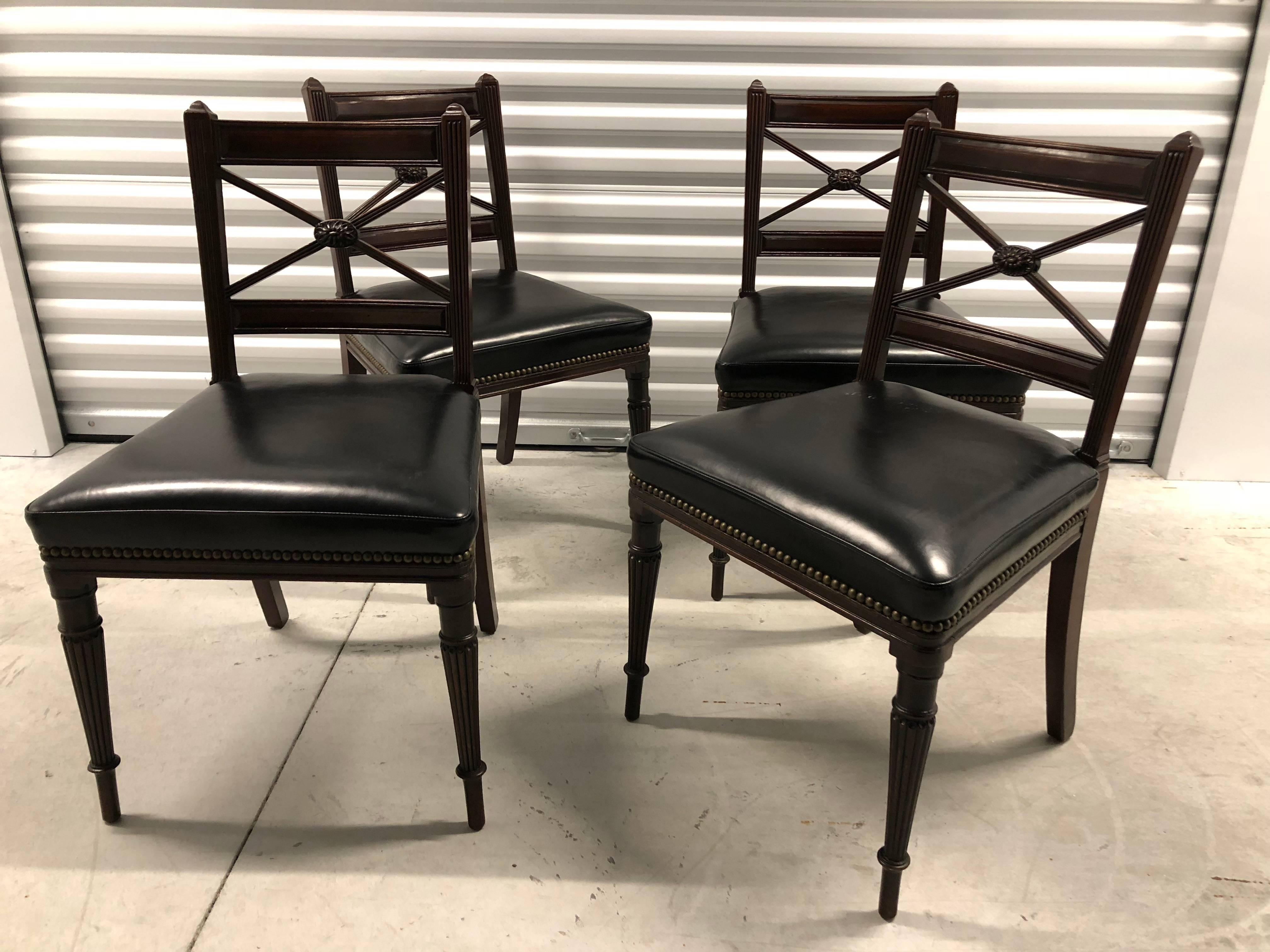 Regency Period English Mahogany Side Chairs In Excellent Condition For Sale In Southampton, NY