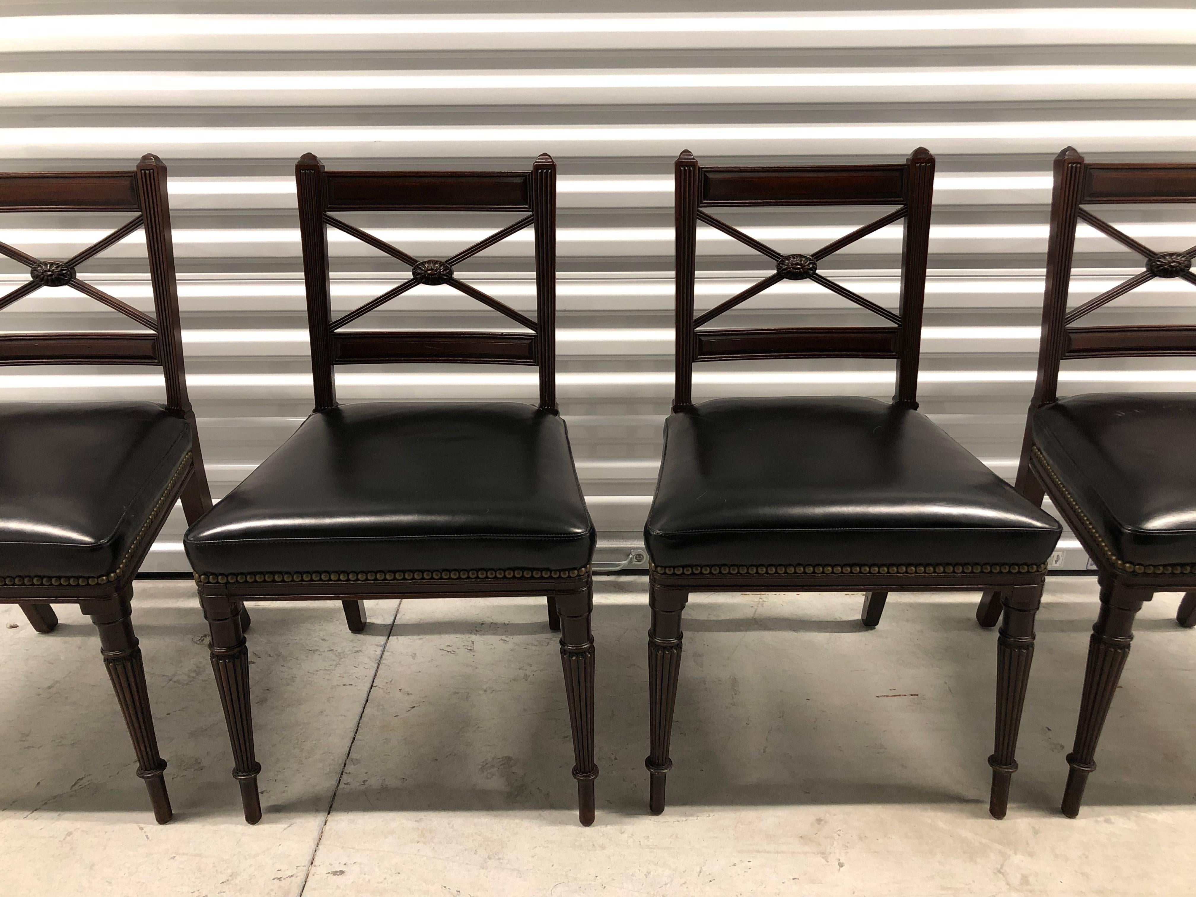 Regency Period English Mahogany Side Chairs For Sale 3