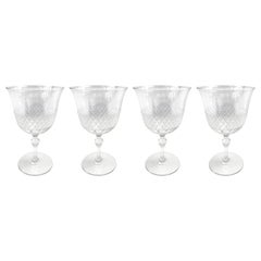 Set of Four 19th Century English Wine Glasses