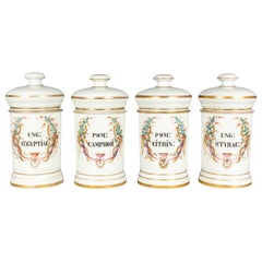 Retro Set of Four 19th Century French Apothecary Jars