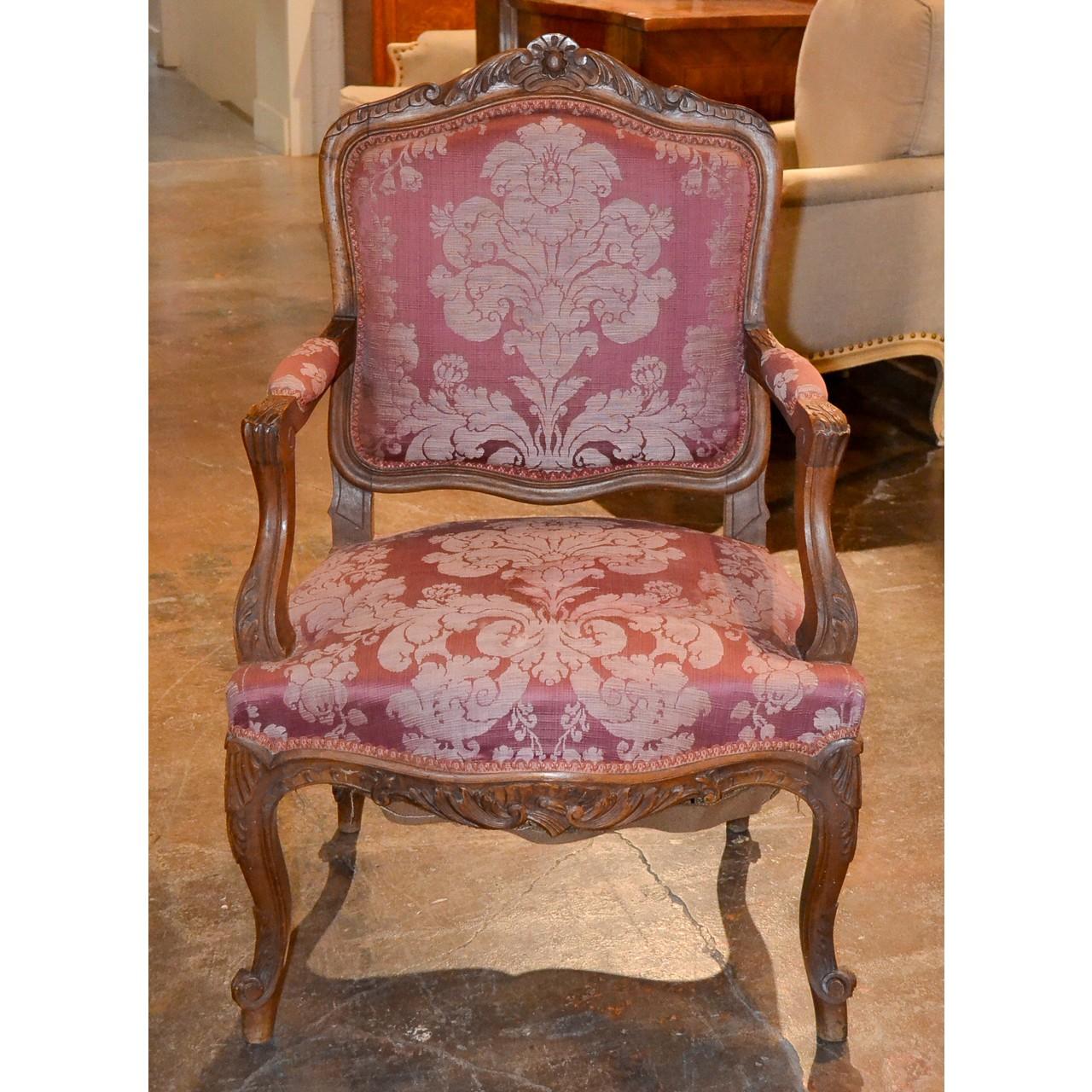 Hand-Carved Set of Four 19th Century French Armchairs