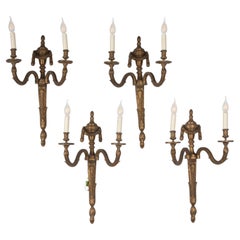 Set of Four 19th Century French Bronze Wall Lights