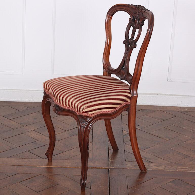 Set of Four 19th Century French Carved Mahogany Chairs 1