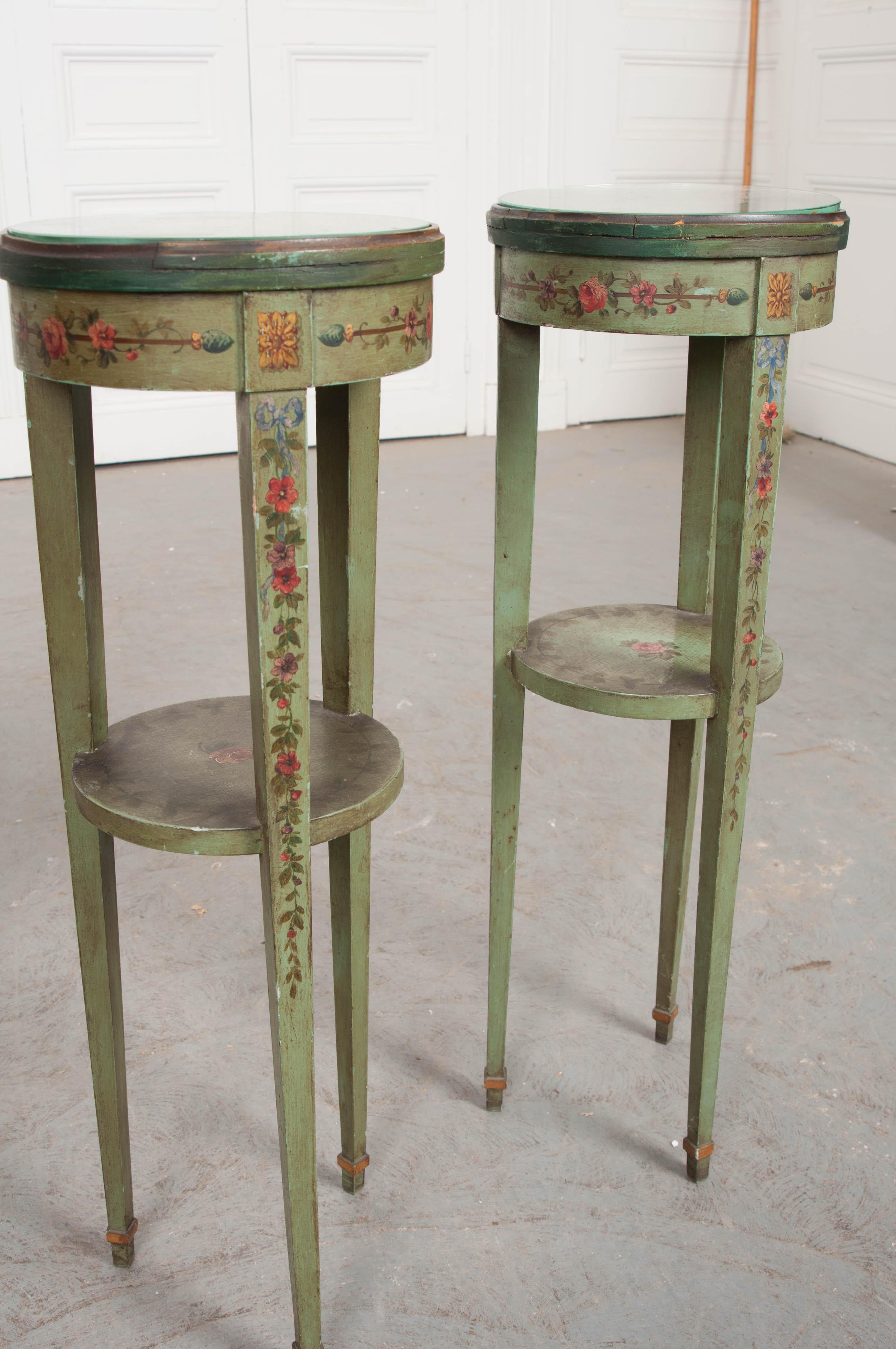 Set of Four 19th Century French Hand-Painted Drink Tables 2