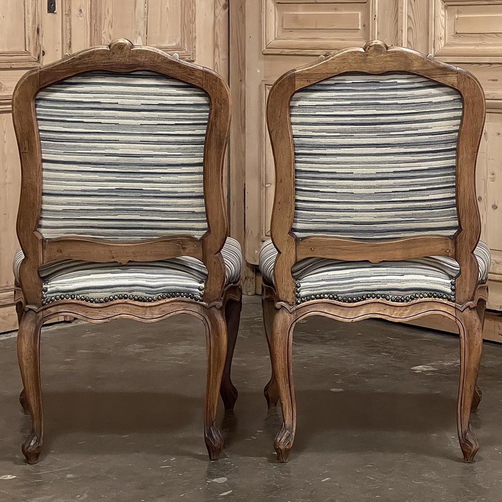 Set of Four 19th Century French Louis XV Fruitwood Side Chairs For Sale 5