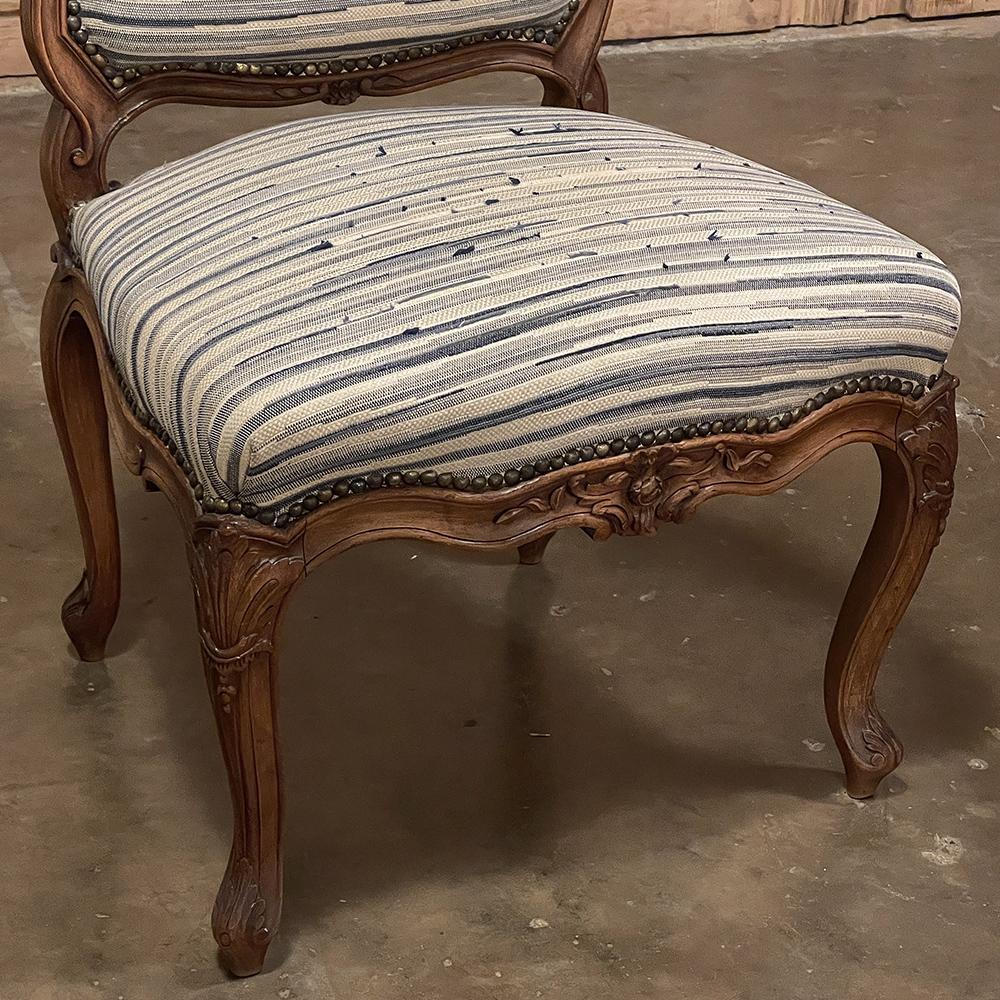 Set of Four 19th Century French Louis XV Fruitwood Side Chairs For Sale 10