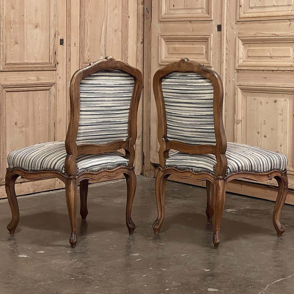 Set of Four 19th Century French Louis XV Fruitwood Side Chairs For Sale 4