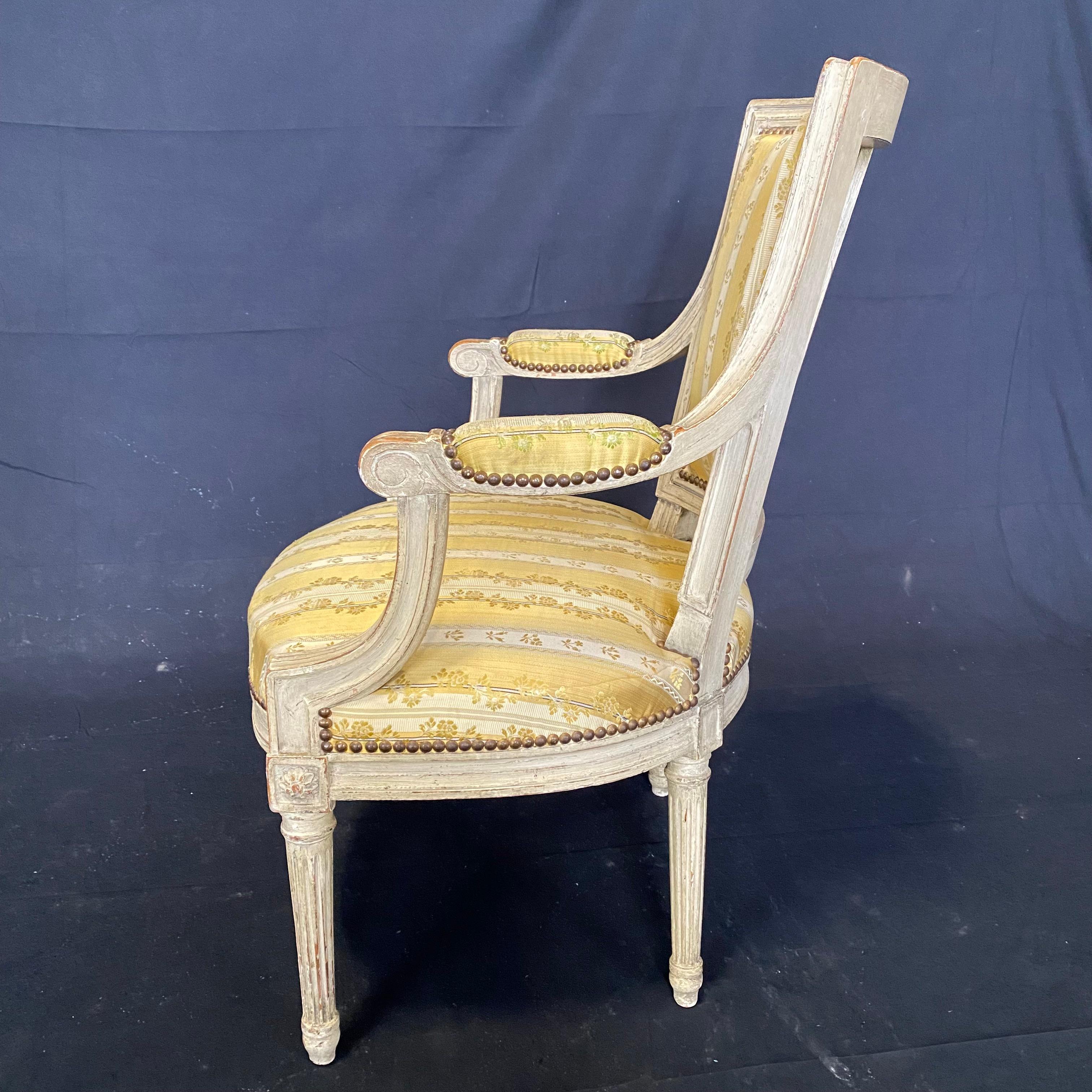 Set of Four 19th Century French Louis XVI Open Arm Chairs 1