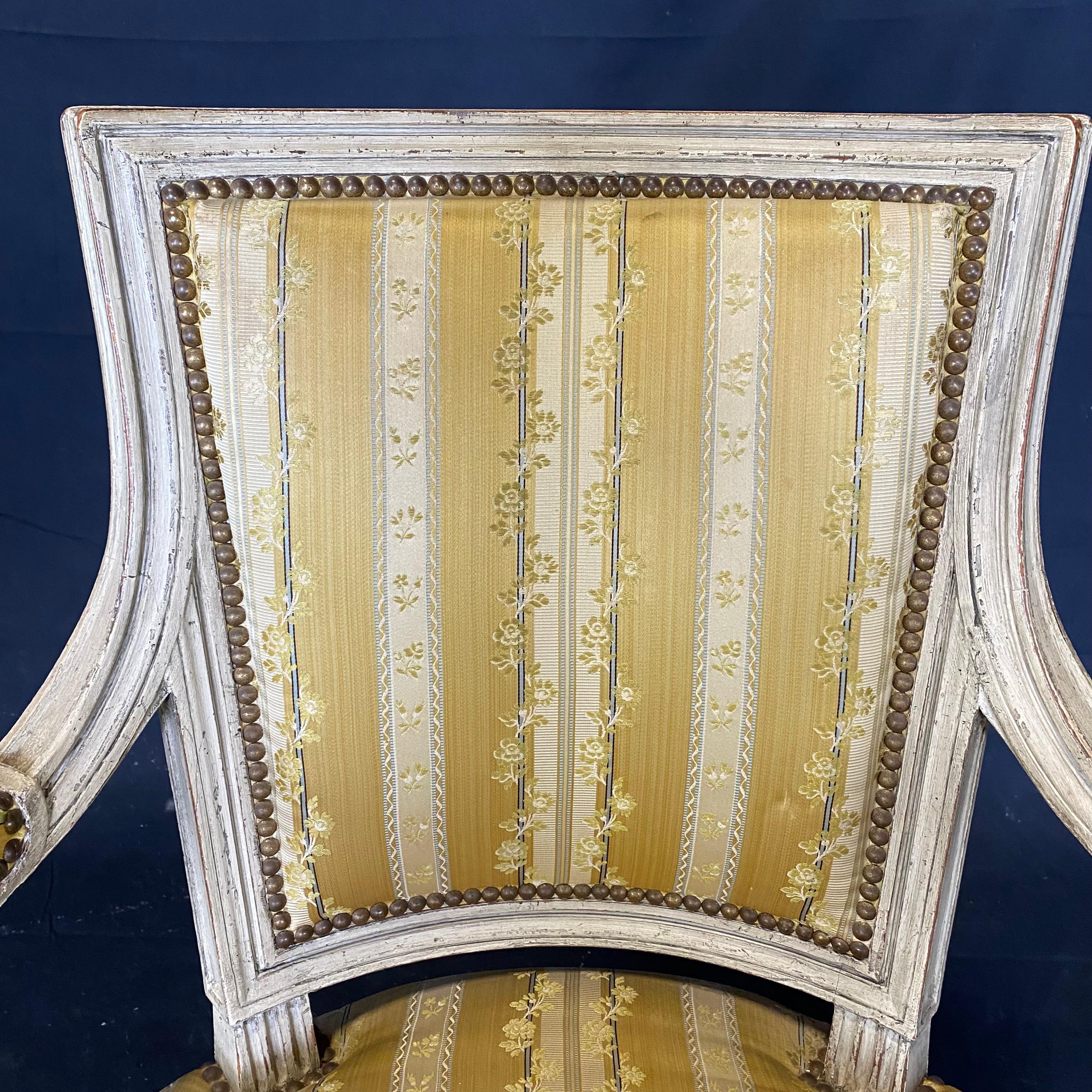 Set of Four 19th Century French Louis XVI Open Arm Chairs 5