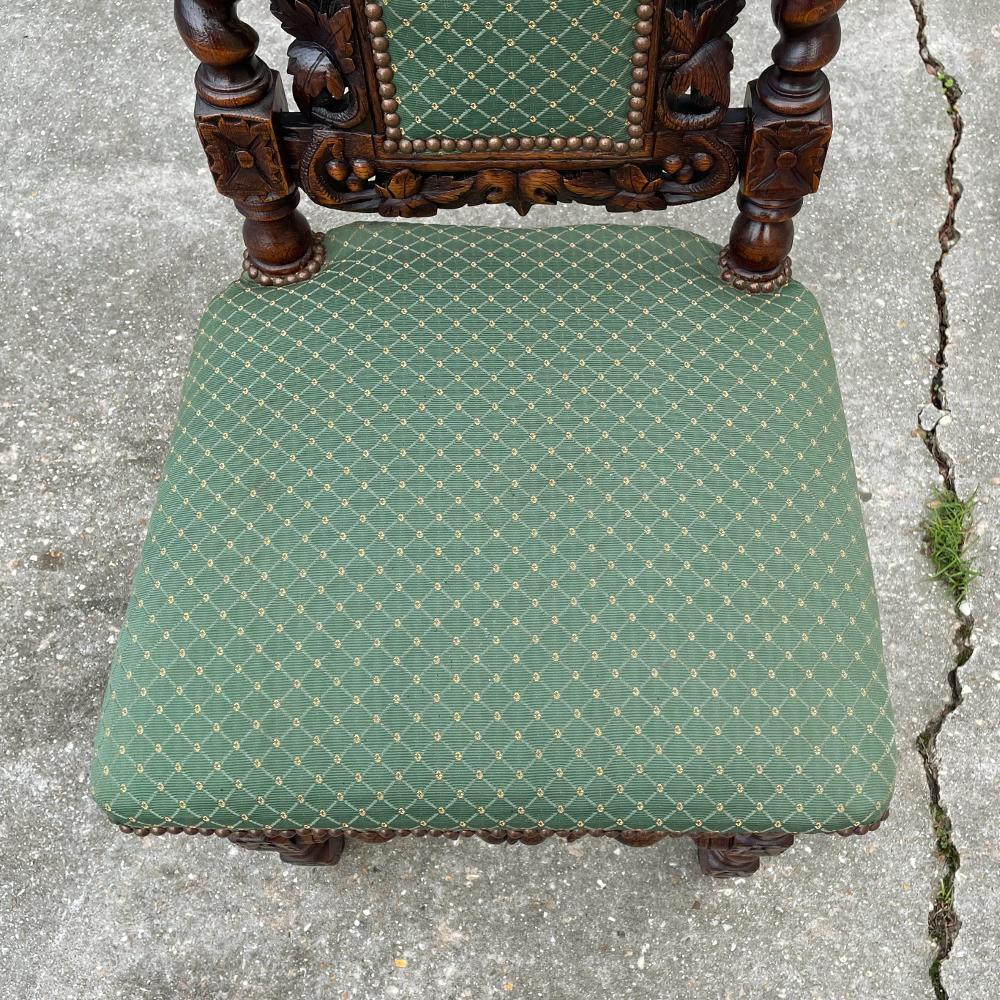 Set of Four 19th Century French Renaissance Barley Twist Chairs For Sale 5