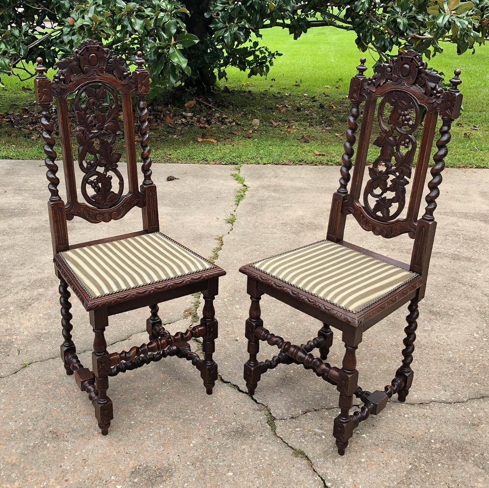 Set of Four 19th Century French Renaissance Chairs For Sale 7