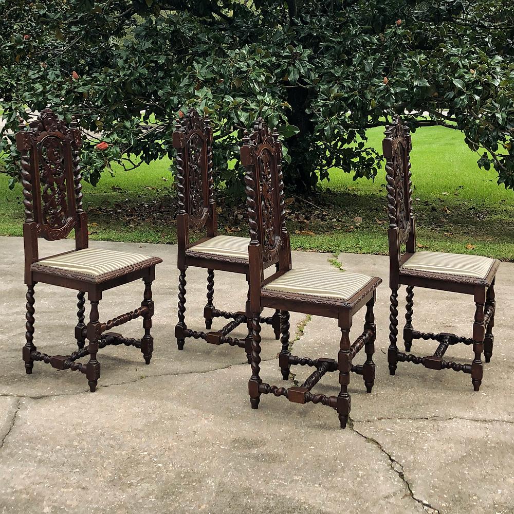 Renaissance Revival Set of Four 19th Century French Renaissance Chairs For Sale