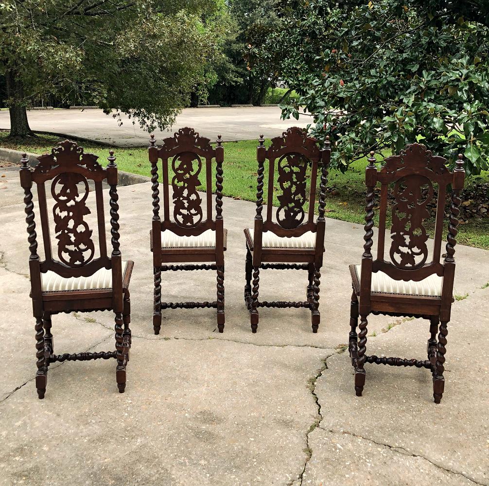 Set of Four 19th Century French Renaissance Chairs In Good Condition For Sale In Dallas, TX
