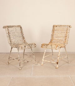 Set of Four 19th Century French Wrought Iron Arras Garden Chairs