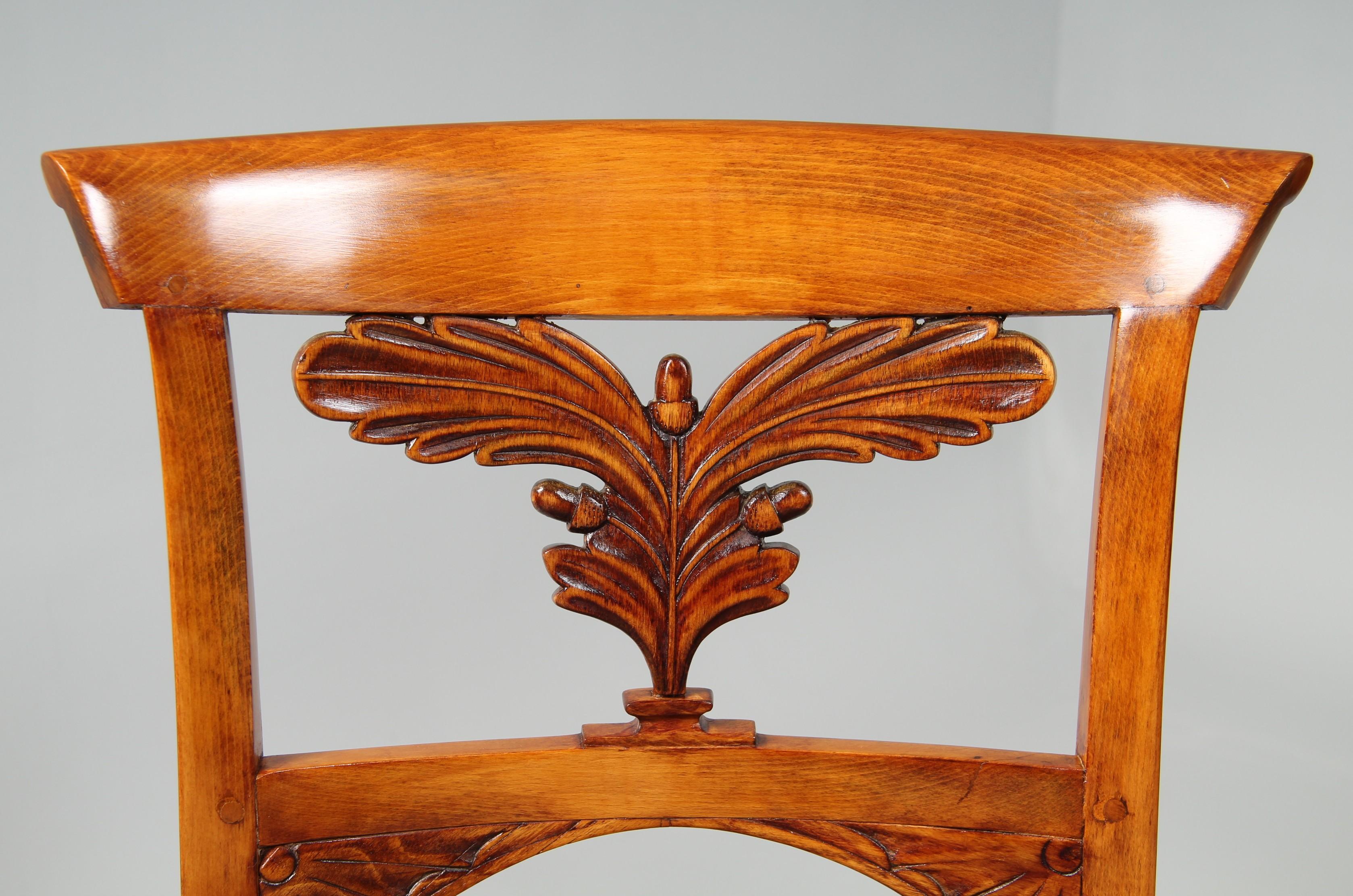Juego De Cuatro Sillas Biedermeier Alemanas Del Siglo XIX, Circa 1820 en venta 3