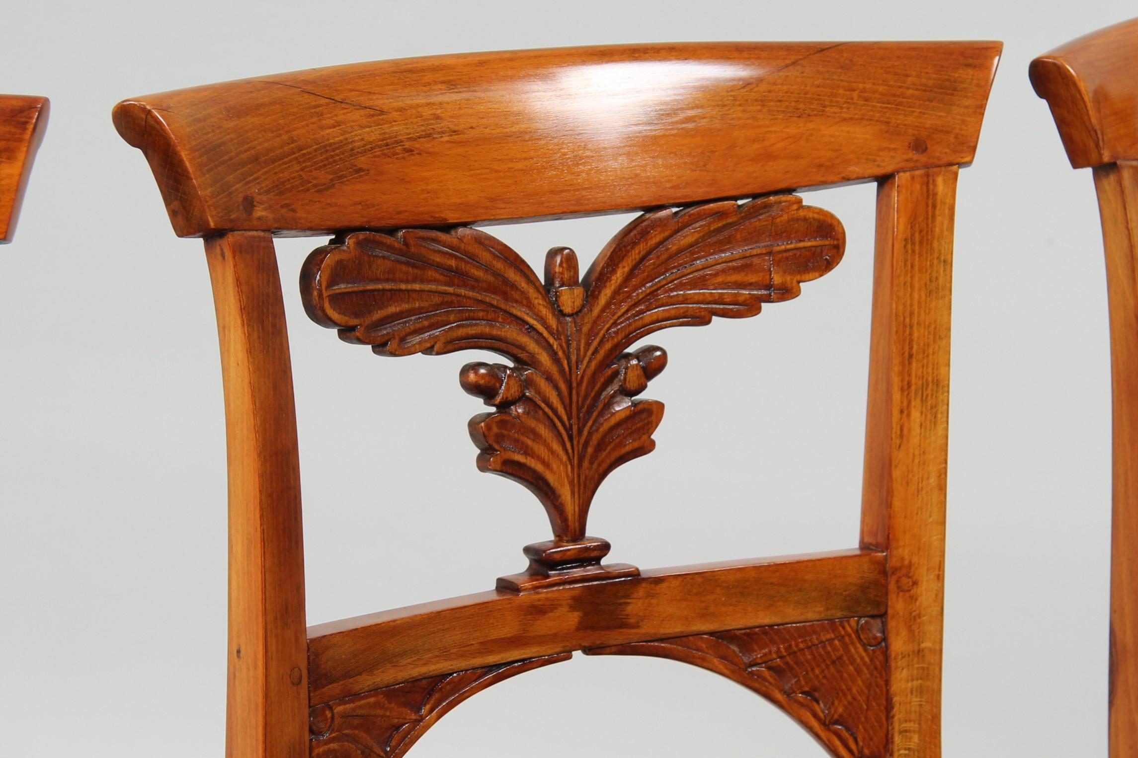 Juego De Cuatro Sillas Biedermeier Alemanas Del Siglo XIX, Circa 1820 en venta 2