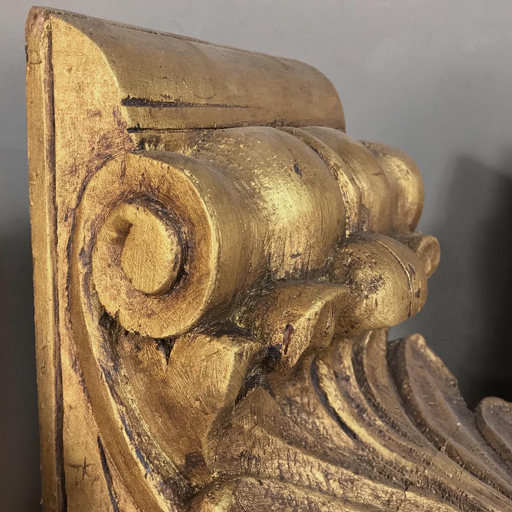 Sycamore Set of Four 19th Century Gildwood Corbels