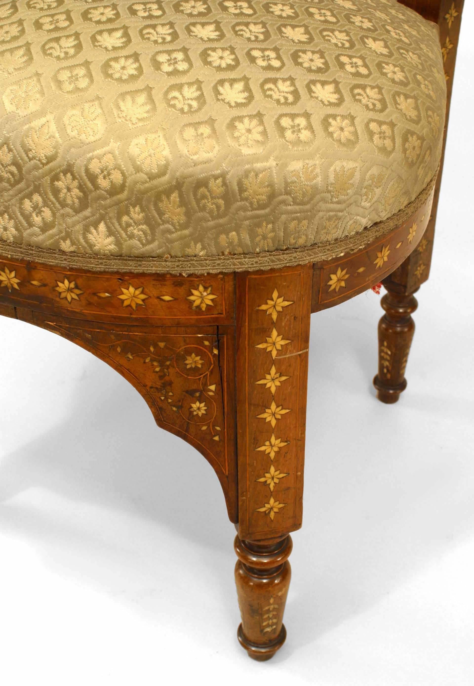 Set of Four 19th Century Italian Middle Eastern Style Inlaid Side Chairs 3
