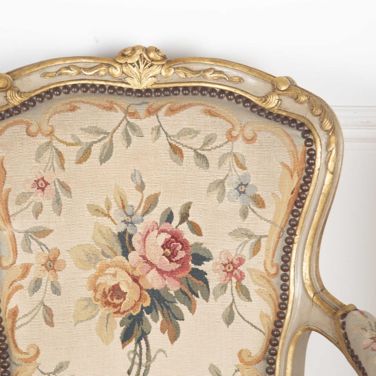 Set of Four 19th Century Louis XV Style Fauteuils For Sale at 1stDibs