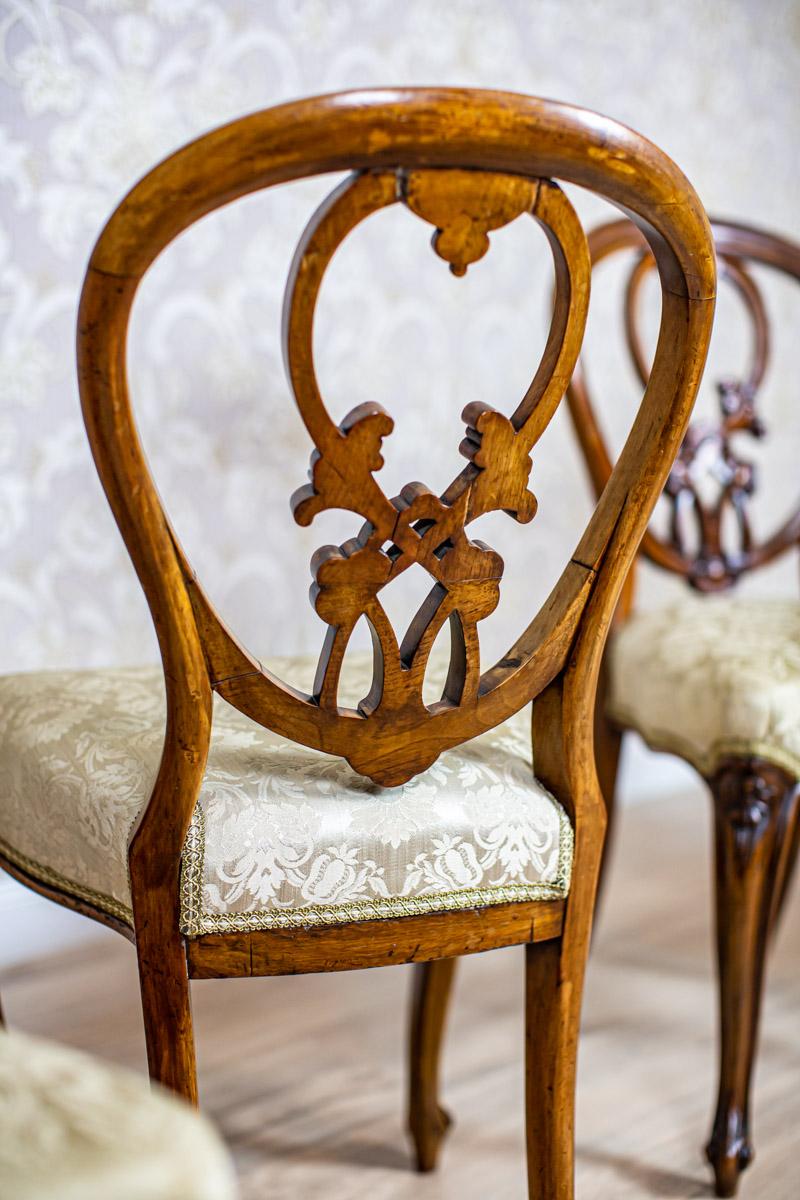 Upholstery Set of Four 19th-Century Mahogany Chairs with Light Upholstered Seats