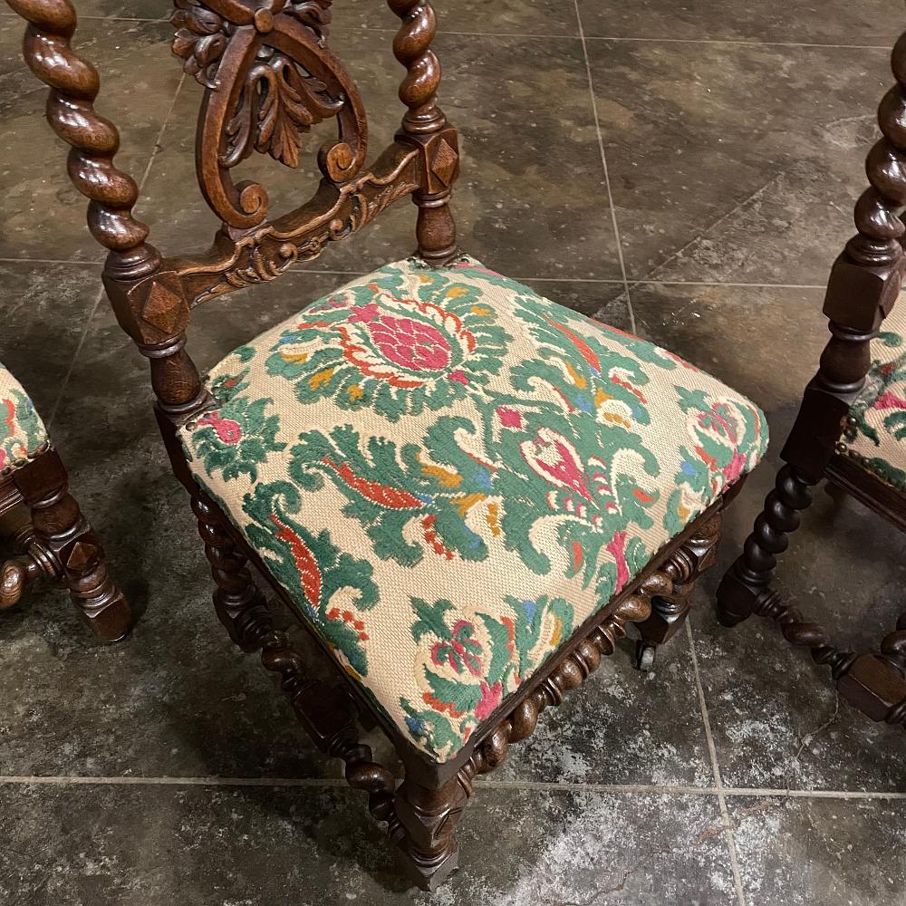 Set of Four 19th Century Napoleon III Period Louis XIV Style Side Chairs For Sale 3