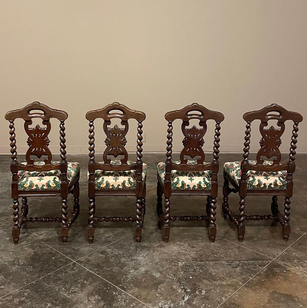Set of Four 19th Century Napoleon III Period Louis XIV Style Side Chairs For Sale 6