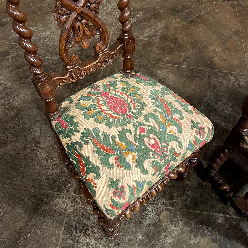 Fabric Set of Four 19th Century Napoleon III Period Louis XIV Style Side Chairs For Sale