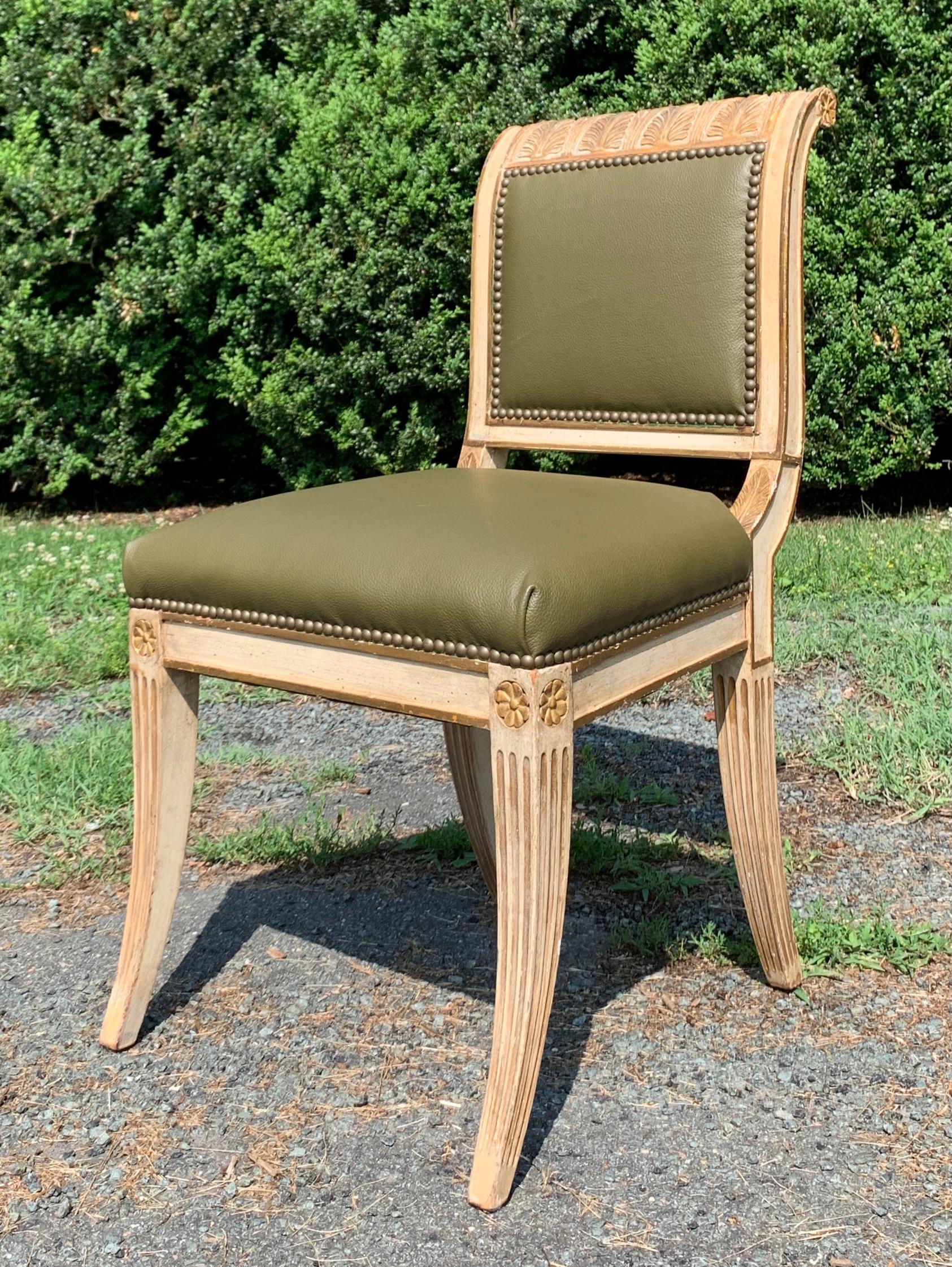 Wood Set of Four 19th Century Regency Style Dining Chairs